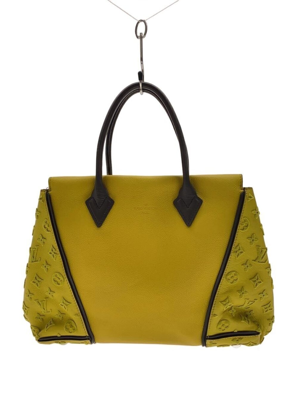 LOUIS VUITTON Tote W Monogram Velours Leather Yellow